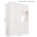 Ver imagem 5 de Guarda-Rroupa de Canto com Espelho Modulado 9 Portas 2 Gavetas Argentina Branco