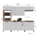 Ver imagem 4 de Armário de Cozinha Modulada Completa Fidelitá Nara 100% MDF 5 Peças 270cm 14 Portas 2 Gavetas com
