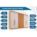 Ver imagem 2 de Guarda Roupa 6 Portas C/ 2 Ripadas e 6 Gavetas Potente Braúna - Europa