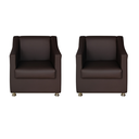 Ver imagem 1 de Kit 2 Poltronas Sofia Decorativa para Recepção Marrom Corino