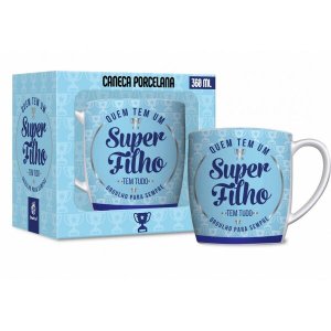 Caneca Porcelana Urban Super Filho 360ml Presente Família