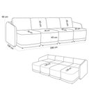 Ver imagem 4 de Sofá Cama para Sala de Estar 4 Lugares 396cm Montserrat K01 Veludo Cinza - Lyam Decor