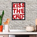 Ver imagem 2 de Quadro Decorativo para Cozinha Kiss The Chef 24x18cm - com Vidro:moldura Preta