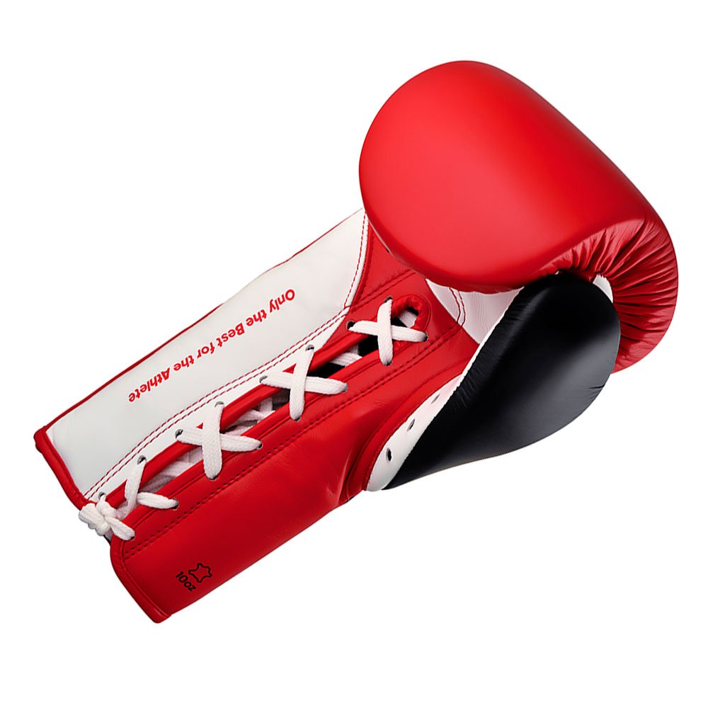 Luva de Boxe adidas com cadarço Hybrid 750 Pro Fight Preto e Vermelho 10 Oz - 5