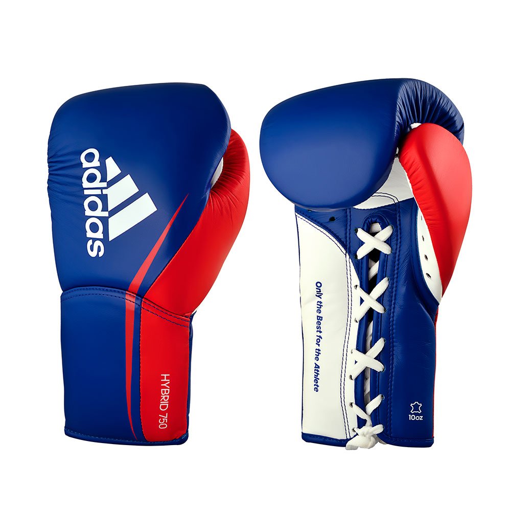 Luva de Boxe adidas com cadarço Hybrid 750 Pro Fight Preto e Vermelho 10 Oz - 2