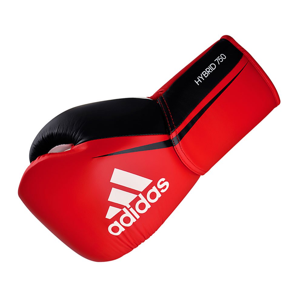 Luva de Boxe adidas com cadarço Hybrid 750 Pro Fight Preto e Vermelho 10 Oz - 6