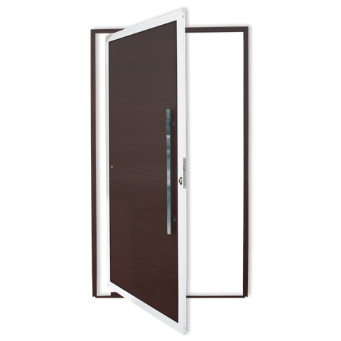 Porta Pivotante Alumínio Lambril c/Puxador D.Mix Corten 100 Brimak