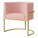 Ver imagem 2 de Kit 2 Poltronas Decorativas Base Metal para Sala Jantar Estar Recepção Clínica Consultório Rosê