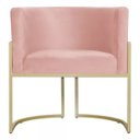 Ver imagem 5 de Kit 2 Poltronas Decorativas Base Metal para Sala Jantar Estar Recepção Clínica Consultório Rosê