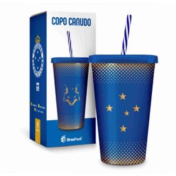 Copo Com Canudo Cruzeiro Esporte Clube Série Ouro Presente - 1