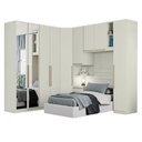 Ver imagem 1 de Quarto Modulado Solteiro Ambiente 4 New Predileto 6 Peças Areia - Henn