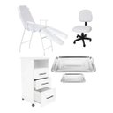 Ver imagem 1 de Kit Podologia Cadeira Poltrona Mocho Armário Fiscomed Kit para Podologia