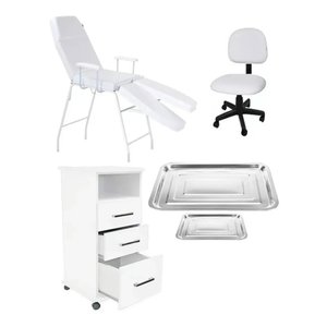 Kit Podologia Cadeira Poltrona Mocho Armário Fiscomed Kit para Podologia