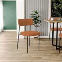 Ver imagem 2 de Kit 02 Cadeiras Estofadas para Sala de Jantar Melina L02 Bouclê Terracota - Lyam Decor