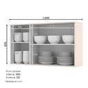 Ver imagem 3 de Armário Aéreo 3 Portas 120 cm Connect Off White – Henn