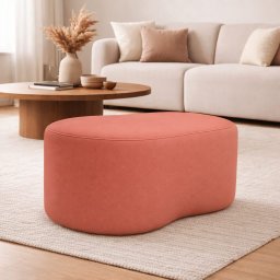 Puff Feijão Curvo Orgânico Redondo Sala Confortável Moderno Suede:rosa - 1