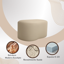 Ver imagem 4 de Puff Feijão Curvo Orgânico Redondo Sala Confortável Moderno Suede:rosa