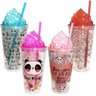 Kit Com 4 Copos Acrílico Com Canudo Panda Sorvete 450ml - 1