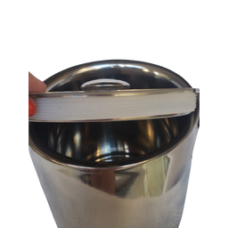 Balde de Gelo Inox Com Tampa Alça Couro - 7