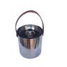 Balde de Gelo Inox Com Tampa Alça Couro - 2