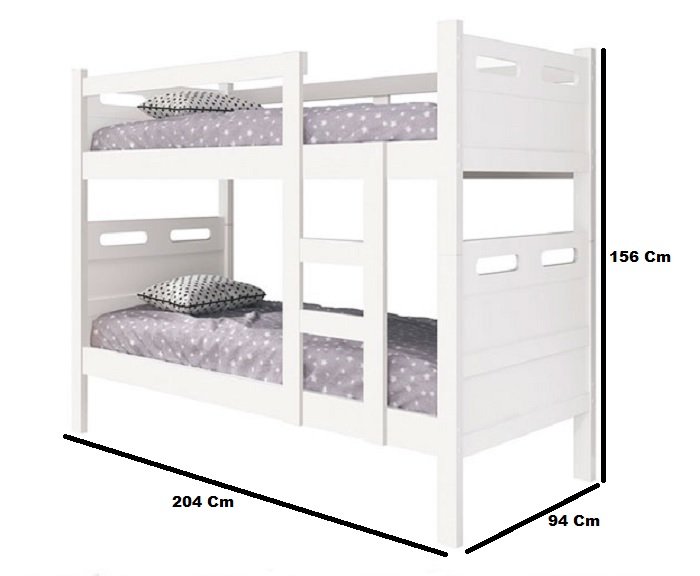 Cama Beliche Solteiro Jaspe Versátil Camas Fênix - Branco - 2