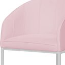 Ver imagem 3 de Poltrona Estilo Banqueta Mia Tecido Suede Base Metal Branco - Estopar Poltrona Mia Base Branca Suede