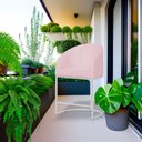 Ver imagem 2 de Poltrona Estilo Banqueta Mia Tecido Suede Base Metal Branco - Estopar Poltrona Mia Base Branca Suede