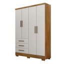 Ver imagem 1 de Guarda Roupa Solteiro com Pés 4 Portas 3 Gavetas - Encant-Cumaru/Fendi - Móveis Novo Horizonte