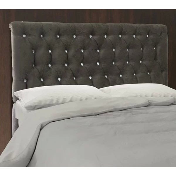 Cabeceira Box Casal 140 CM Marcela Suede Amassado Marrom | MadeiraMadeira