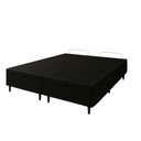 Ver imagem 2 de Cama Preta Corino Box Bau King 1,93cm Premium Blindada Super Reforçada