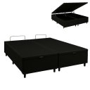 Ver imagem 4 de Cama Preta Corino Box Bau King 1,93cm Premium Blindada Super Reforçada