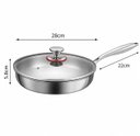 Ver imagem 5 de Frigideira 28cm Aco Inox Antiaderente com Tampa de Vidro