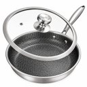 Ver imagem 3 de Frigideira 28cm Aco Inox Antiaderente com Tampa de Vidro