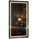 Ver imagem 3 de Espelho 4mm Iluminação Led 80x100 Vertical Luz Fria Iluminado Frente e Atrás Vertical 2 Faixas Finas