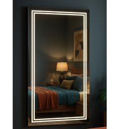 Espelho Iluminação Led 80x100 Vertical Luz Fria Iluminado na Frente e Atrás - 2