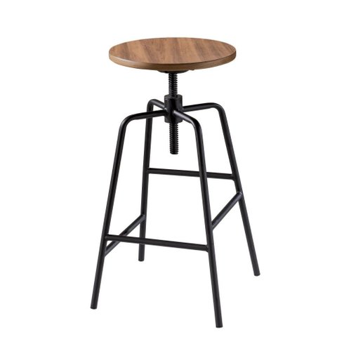 Banqueta Anacapri Assento Formica Imbuia com Base Preta 73 Cm (alt) - 47091