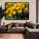 Ver imagem 1 de Quadro Decorativo Floral Flores Amarela em Moldura Caixa Tacolado Moldura Trad 1cm Madeira Escura Se