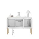 Ver imagem 3 de Buffet Alba Industrial 3 Portas MDF MDP 120cm Branco Dourado Casah