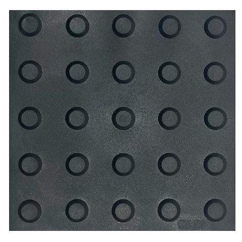 Piso Tátil Alerta Preto 25x25x5mm Kit com 16pçs.=m2