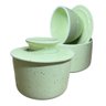 Manteigueira Francesa Porcelana Verde Mesclado Mantém Cremosa Gourmet - 1