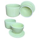 Ver imagem 5 de Manteigueira Francesa Porcelana Verde Mesclado Mantém Cremosa Gourmet