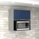 Ver imagem 1 de Armário Aéreo Cozinha 70 Cm Domus 1 Porta com Nicho Silver/royal - Hecol Móveis