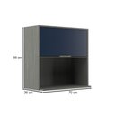 Ver imagem 4 de Armário Aéreo Cozinha 70 Cm Domus 1 Porta com Nicho Silver/royal - Hecol Móveis