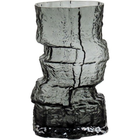 Vaso Decorativo Enfeite Casa Home&Co 25x11x11cm Vidro Cinza