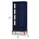 Ver imagem 4 de Cristaleira 2 Portas e Laterais em Vidro 3 Prateleiras 1 Gaveta 60808 Hannover