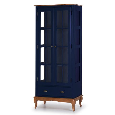 Cristaleira 2 Portas e Laterais em Vidro 3 Prateleiras 1 Gaveta 60808 Hannover