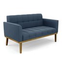 Ver imagem 1 de Sofá Namoradeira Base de Madeira Castanho Elisa Suede Azul Marinho D03 - D'Rossi
