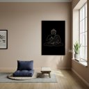 Ver imagem 1 de Quadro Buda Símbolo de Calma e Paz Fundo Preto - 70x50cm:moldura Preta