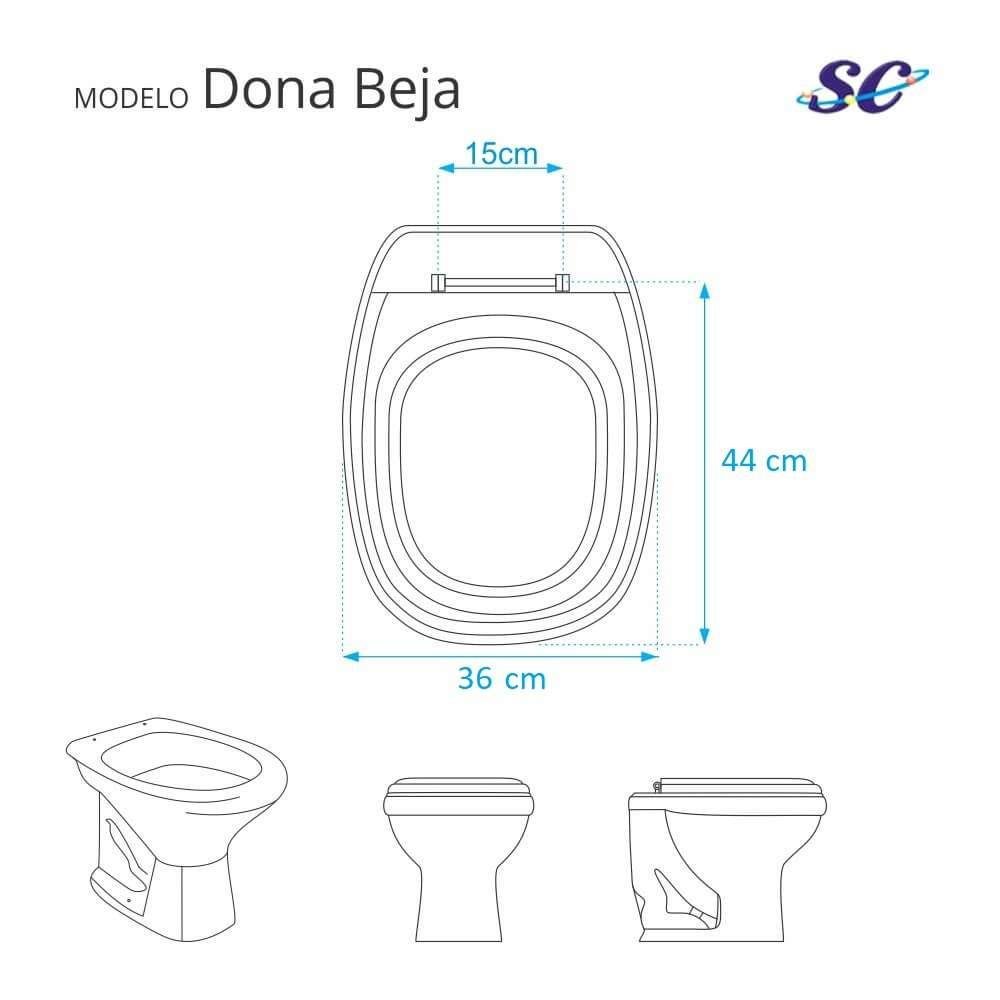 Tampa de Vaso em Mdf Dona Beja Branco para Bacia Santa Clara - 3