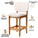 Ver imagem 4 de Kit 02 Banquetas Baixa Bar Cozinha E Sala De Jantar Fixa Betta L02 Imbuia Linho Cru - Lyam Decor